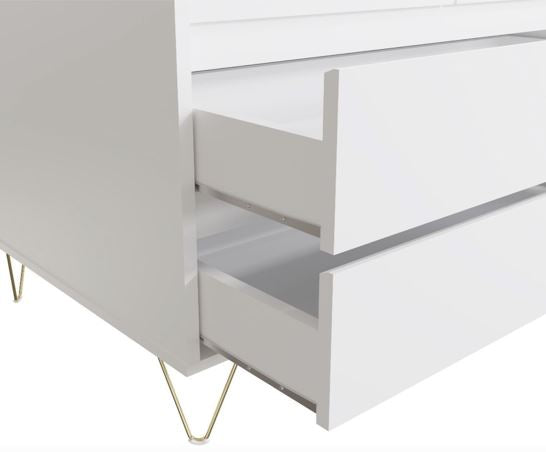 Monaco 2 Door 2 Drawer Wardrobe in White