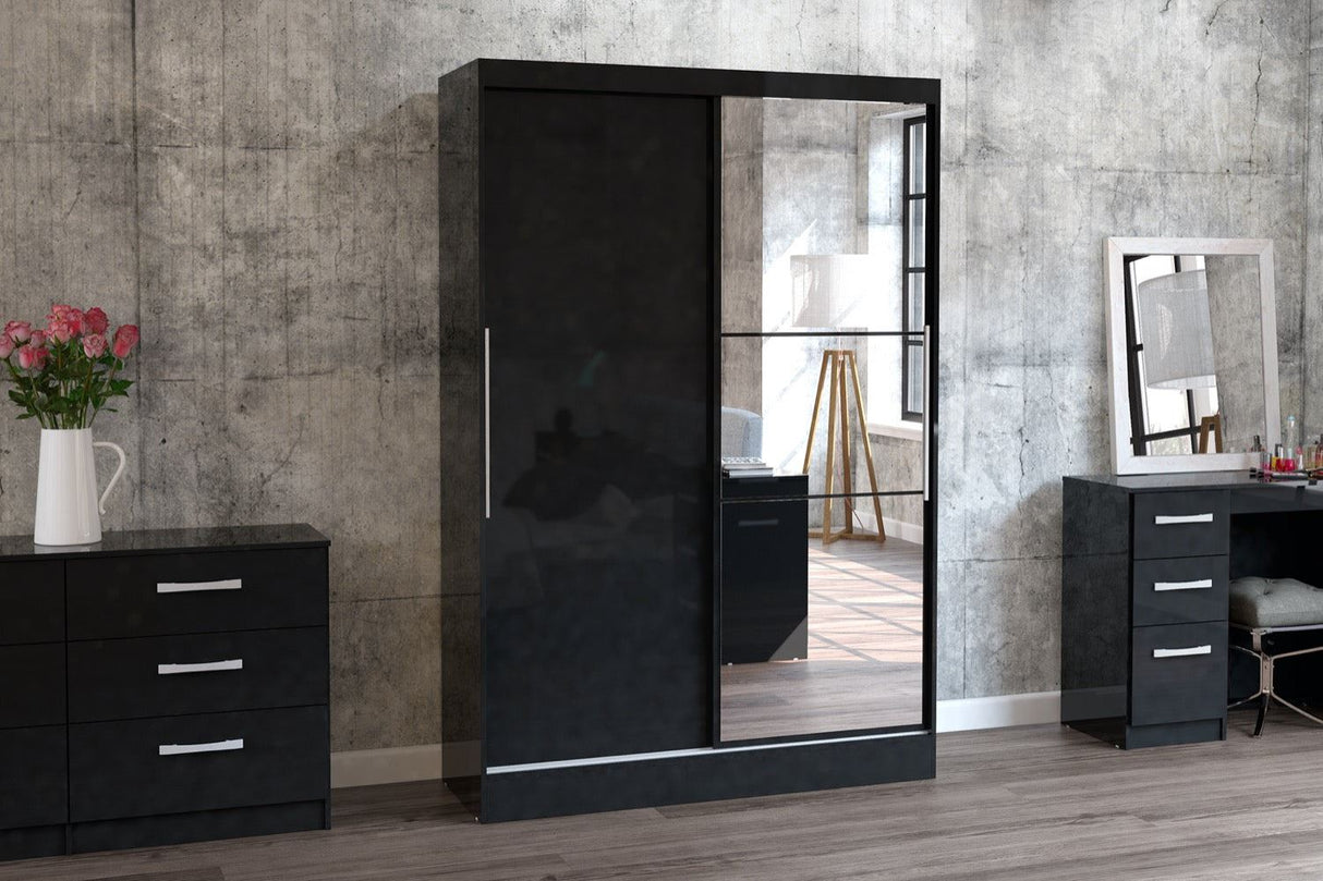 Lynx 2 Door Sliding Wardrobe With Mirror