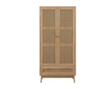 Croxley 2 Door 1 Drawer Rattan Wardrobe