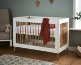 Maya Mini Cot Bed - White with Natural