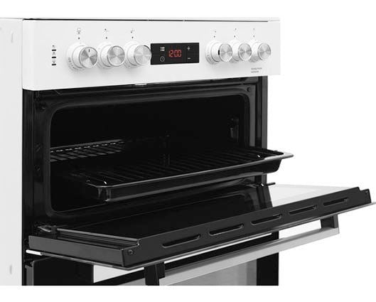 Beko KDC653W 60cm Double Electric Cooker with Ceramic Hob