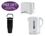 Daewoo Kettle & Toaster with Travel Bottle - Black