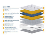 135cm SleepSoul Space 3000 Pocket Mattress - Double