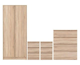 MALVERN 2 DOOR WARDROBE BEDROOM SET - SONOMA OAK EFFECT