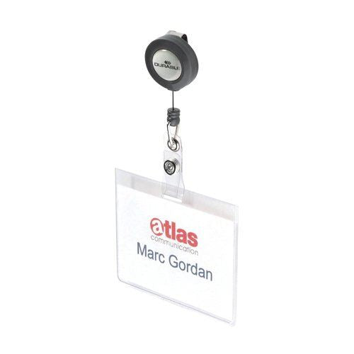 Durable Mono Security Pass Holder with Badge Reel Clear (Pack of 10) 8138&#47;19