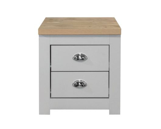 Highgate 2 Drawer Bedside-Grey