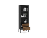 Opus 2 Drawer Bookcase- Walnut & Black