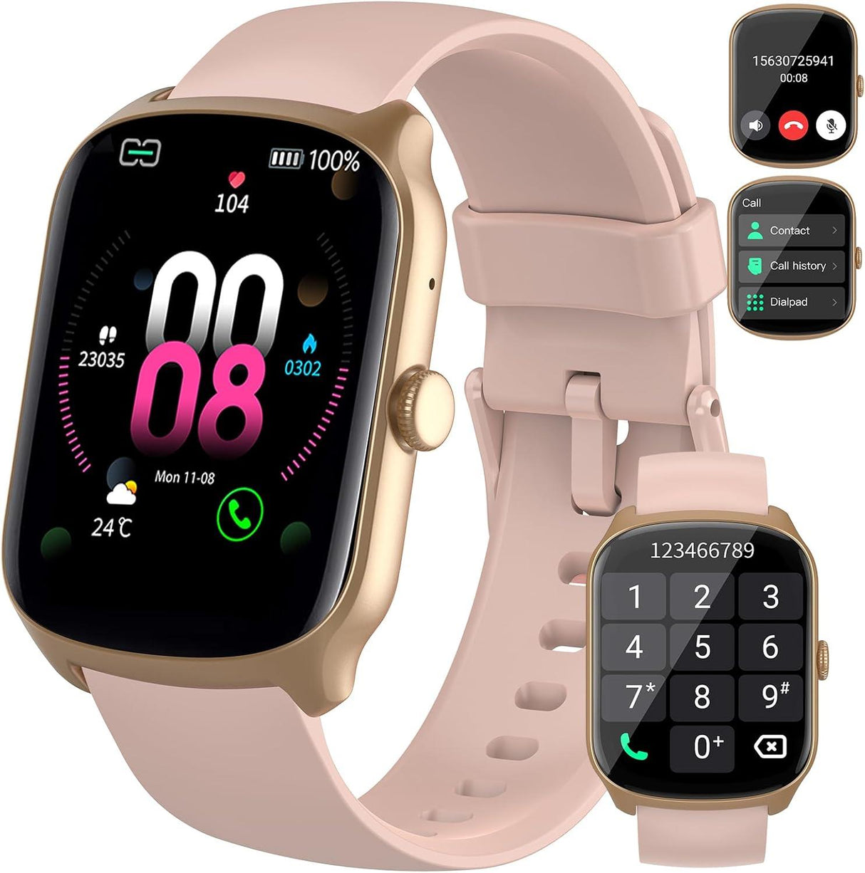Smart Watch for Women Men - Pink