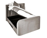 Clara Side Lift Ottoman TV Bed Light Grey - Double