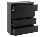 MALVERN 3 DOOR WARDROBE BEDROOM SET - BLACK