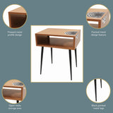 Galaxy metal bedside table, copper with black legs