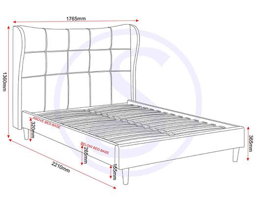 VERONA 5' BED - GREY FABRIC