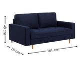 Henrietta 3 Seater Sofa Deep Blue
