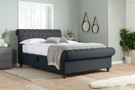 Castello Double Side Ottoman Bed - Charcoal