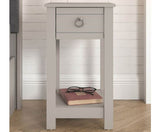 Clovelly 1 Drawer Bedside Table Light Grey