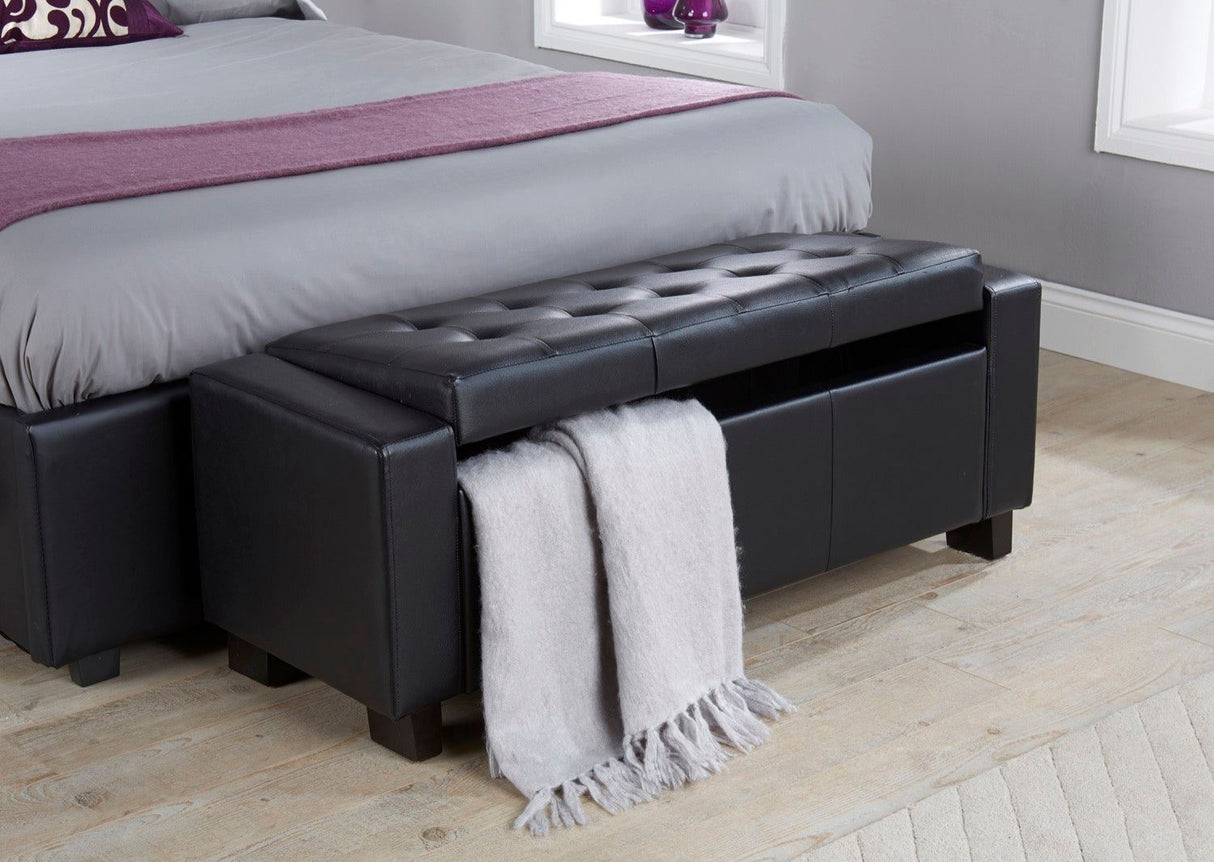 Verona ottoman bench black PU