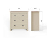 Lancaster 2+2 Drawer Chest Cream