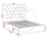 MADISON 5' BED - GREY VELVET FABRIC