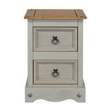 Corona Grey 2 Drawer Petite Bedside Cabinet
