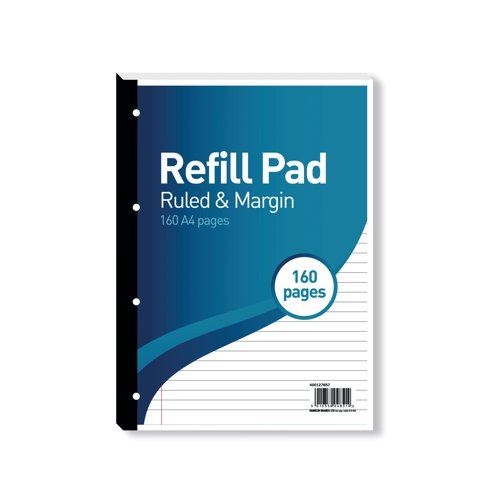 Hamelin 8mm Ruled&#47;Margin Refill Pad A4 80 Sheet (5 Pack) 400127657