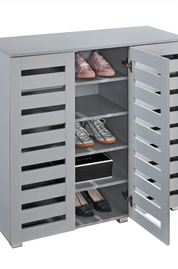 Euston 3 Door Shoe Cabinet - Light Grey