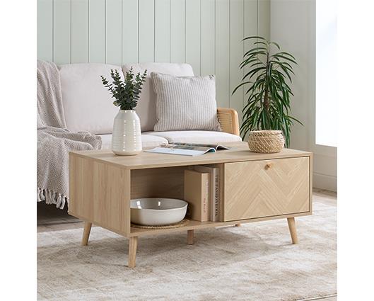 Herringford 1 Drawer Coffee Table - Oak