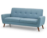 MONZA 3 SEATER COMPACT RETRO SOFA - BLUE