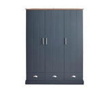 Kendal 3 Door 3 Drawer Wardrobe Slate Blue