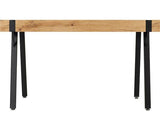 TREVISO & QUEBEC DINING SET (X4 CHAIRS) - LIGHT OAK EFFECT/BROWN FAUX LEATHER