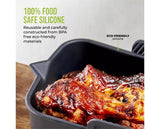 Set of 2 Silicone Rectangular Solid Air Fryer Trays