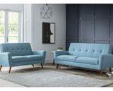 MONZA 3 SEATER COMPACT RETRO SOFA - BLUE