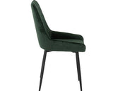 TREVISO & AVERY DINING SET (X4 CHAIRS) - LIGHT OAK EFFECT/EMERALD GREEN VELVET
