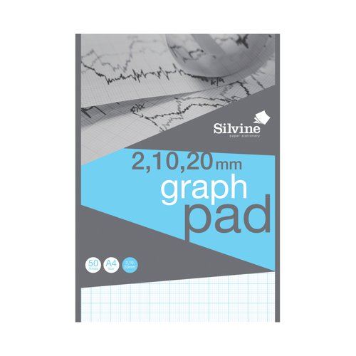 Silvine Graph Pad 2&#47;10&#47;20mm 50 Sheets A4 A4GP21020