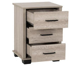 OLIVER 3 DRAWER BEDSIDE - LIGHT OAK EFFECT