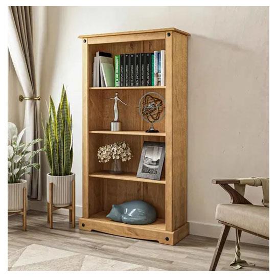 Corona Medium Bookcase - Distressed Waxed Pine