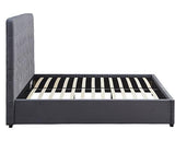MADISON 4'6" BED - GREY VELVET FABRIC