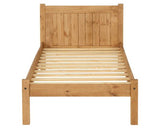 Maya Small Double Bed - Distressed Waxed Pine