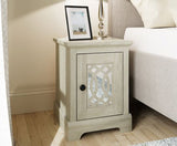 Amelie 1 Door Mirrored Bedside Table Dusty Grey Oak