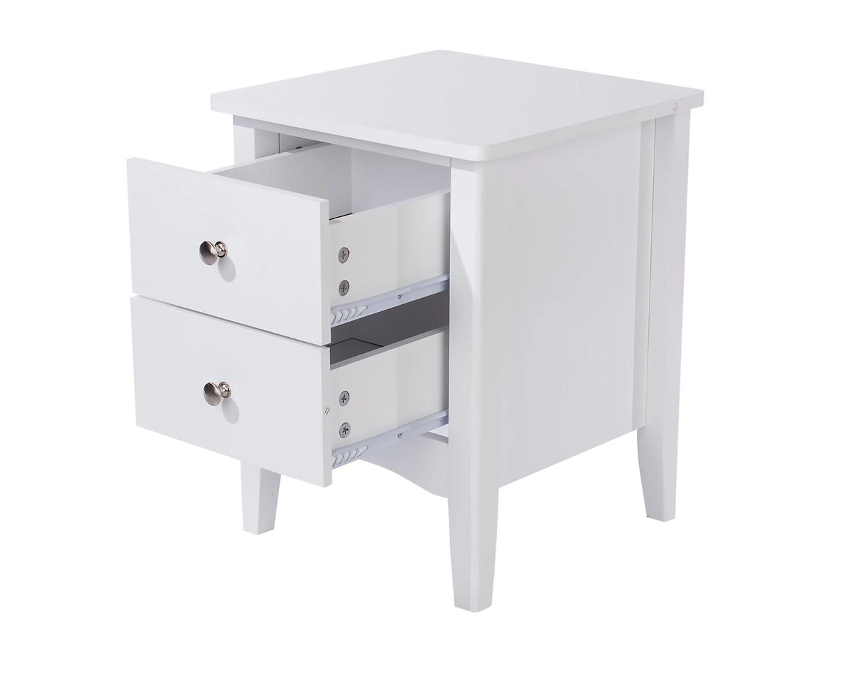 Como 2 Petite Drawer Bedside Cabinet-White