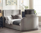 Clara Side Lift Ottoman TV Bed Light Grey - Double