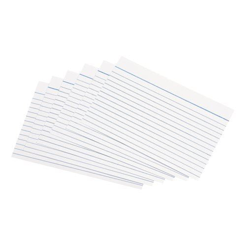 5 Star Office Record Cards Ruled Both Sides 6x4in 152x102mm White (Pack of 100)