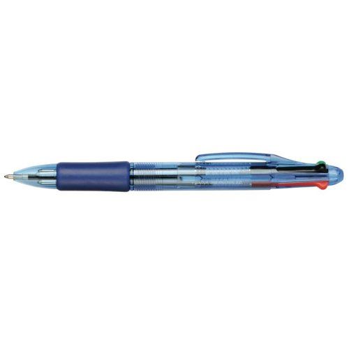 5 Star Office 4-Colour Ball Pen Medium 1mm Tip 0.5mm Line Black&#47;Blue&#47;Red&#47;Green (Pack of 12)