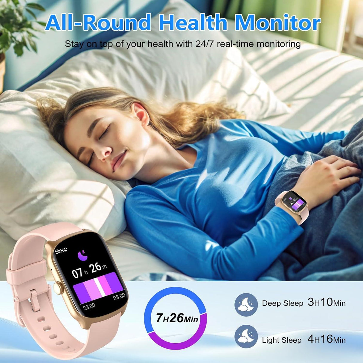 Smart Watch for Women Men - Pink