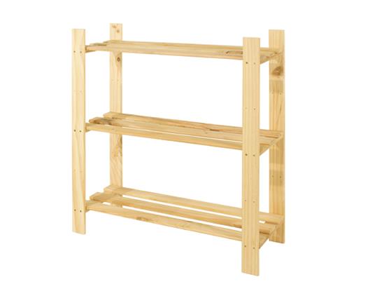 Pine 3 shelf slatted storage unit