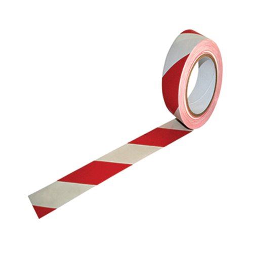 Vinyl Hazard Tape White&#47;Red 50mmx33m (Pack of 24) 623366