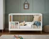 Maya Cot Bed - White with Natural
