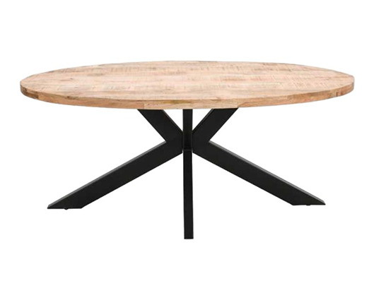 Surrey Solid Wood & Metal Oval Dining Table 6-8 Seater