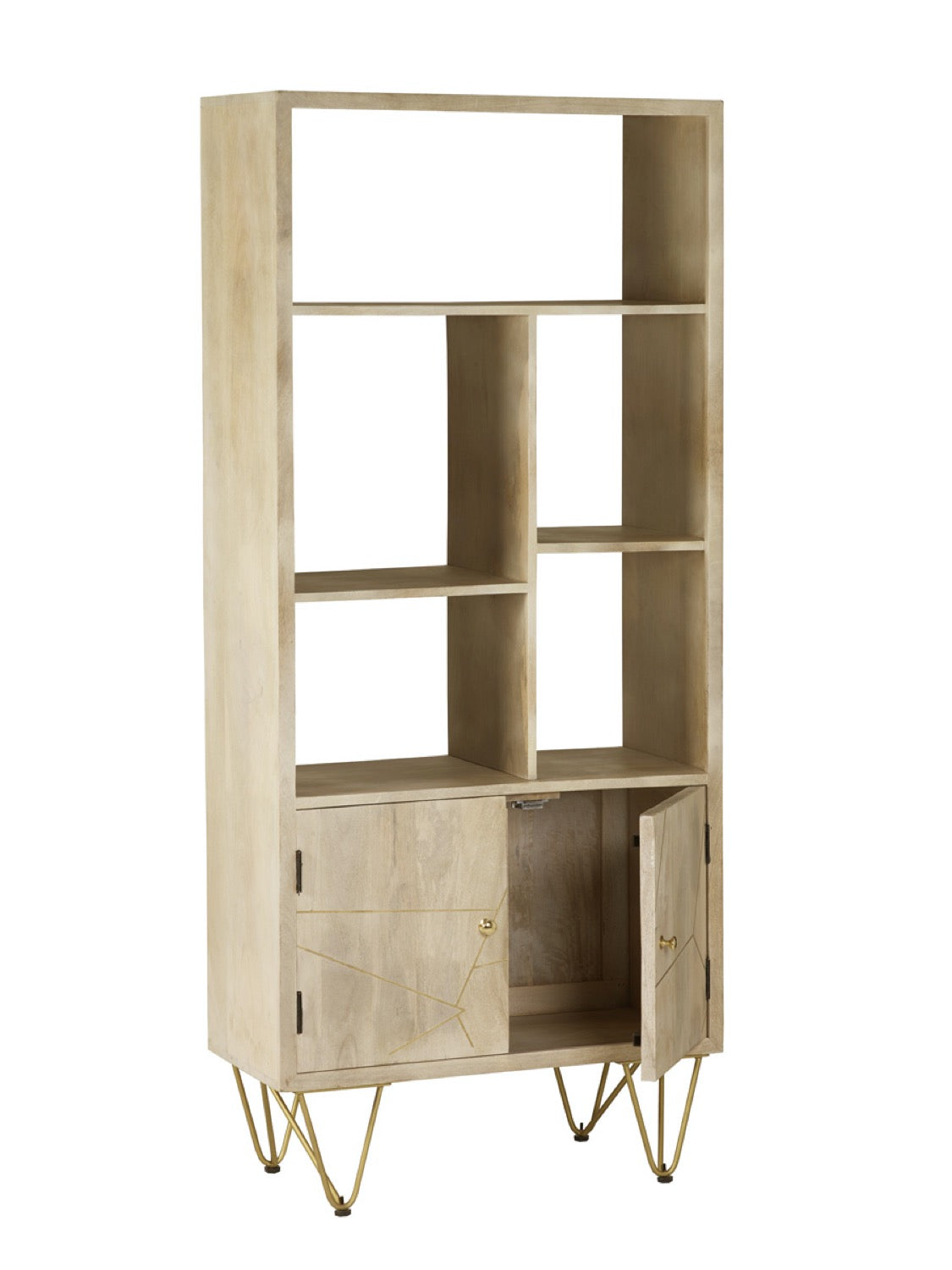 Light Gold Large Bookcase 2 Door