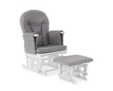 Reclining Glider Chair and Stool - Grey