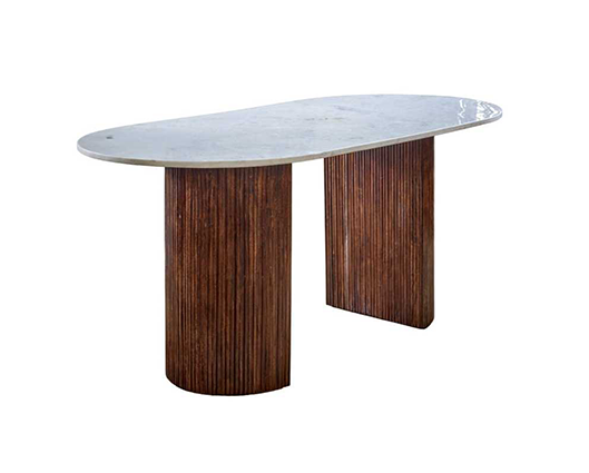 Opal Mango Wood Dining Table 170Cm With Marble Top